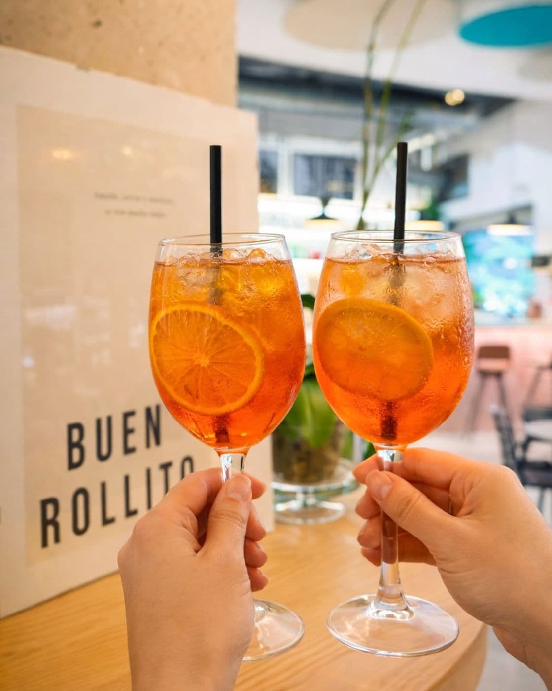 Two Aperol Spritz for a toast